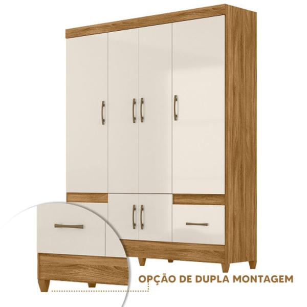 Imagem de Guarda Roupas Casal com 6 Portas MS912 FREIJO/OFF - MOVAL