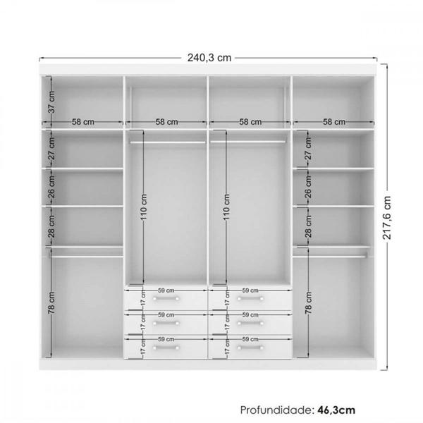 Imagem de Guarda-Roupas Casal Havana Master 8 Portas 6 Gavetas Santos Andirá