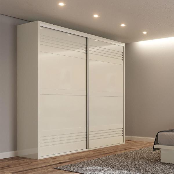 Imagem de Guarda Roupas com 2 Portas de Correr 223 Cm em 100% MDF Off White Dalla Costa