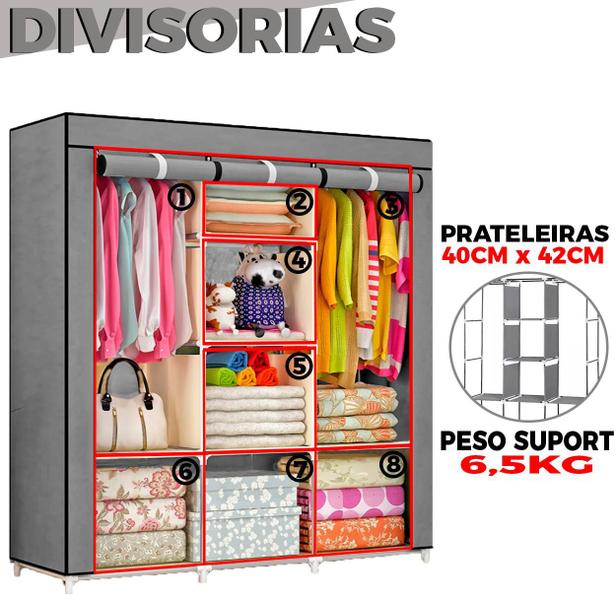 Imagem de Guarda Roupas Dobrável Organizador Multiuso De Roupa Diversas Cores