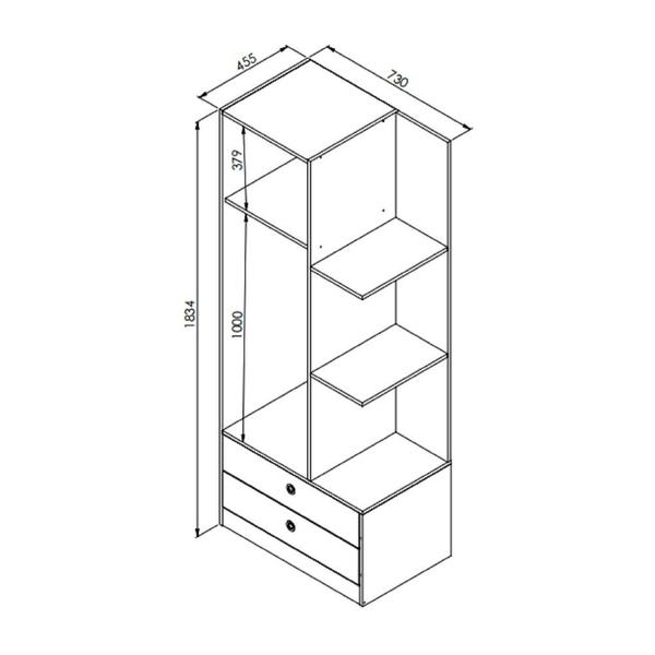Imagem de Guarda-Roupas Infantil 1 Porta 2 Gavetas Multimóveis CR35097