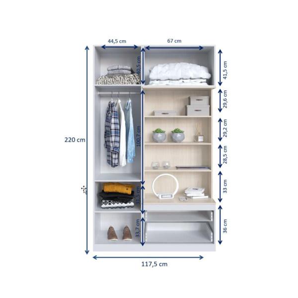 Imagem de Guarda Roupas Modulado 1 Porta E Organizador Linha Free - Be Mobiliário