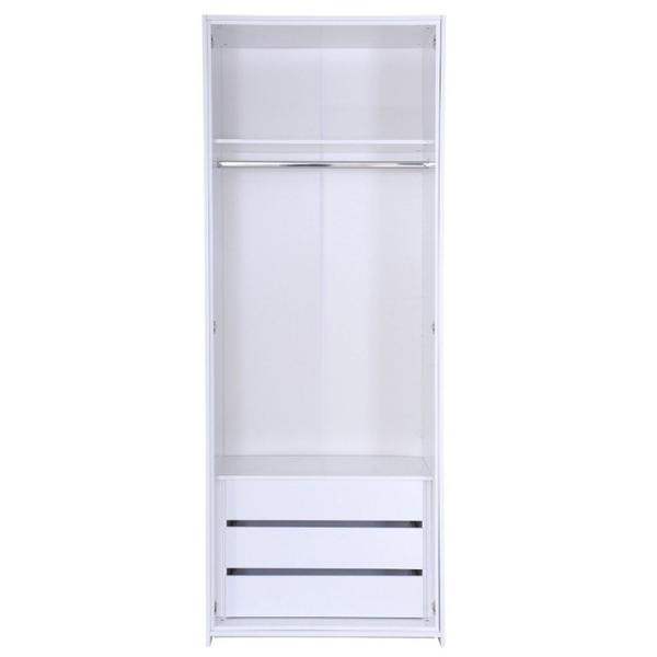 Imagem de Guarda-roupas Modulado 2 Portas 3 Gavetas Branco/Carvalho Treviso