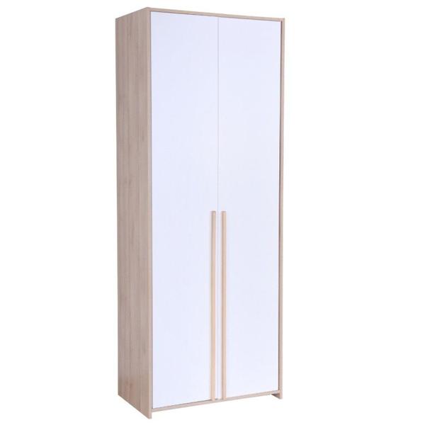 Imagem de Guarda-roupas Modulado 2 Portas 3 Gavetas Branco/Carvalho Treviso