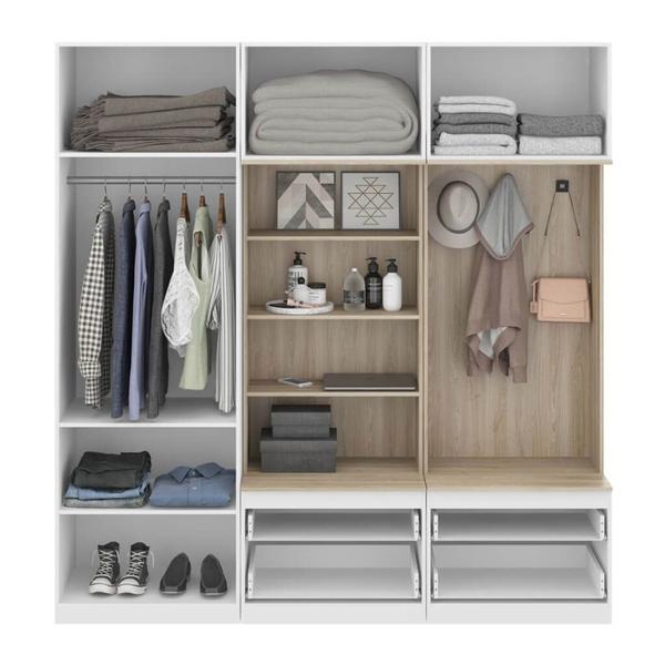 Imagem de Guarda-Roupas Modulado 6 Portas 6 Prateleiras Branco Aveiro Lilies Móveis