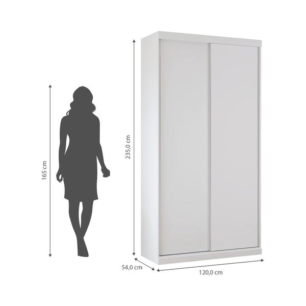 Imagem de Guarda Roupas Modulado Solteiro 120cm 2 Portas de Correr 100% MDF Royal