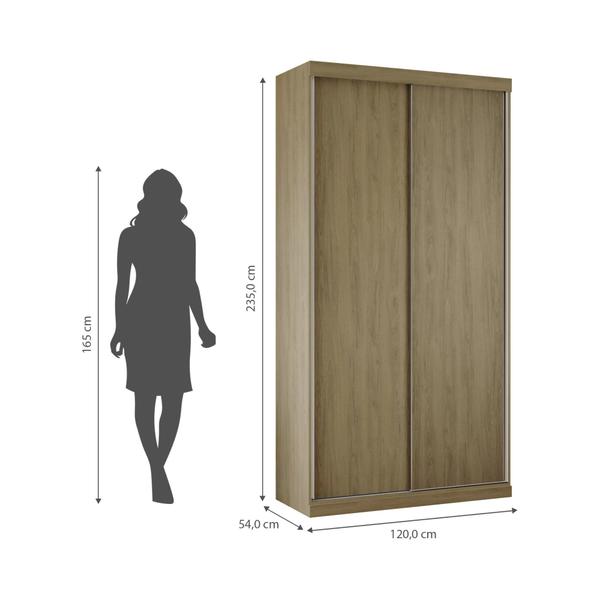 Imagem de Guarda Roupas Modulado Solteiro 120cm 2 Portas de Correr 100% MDF Royal