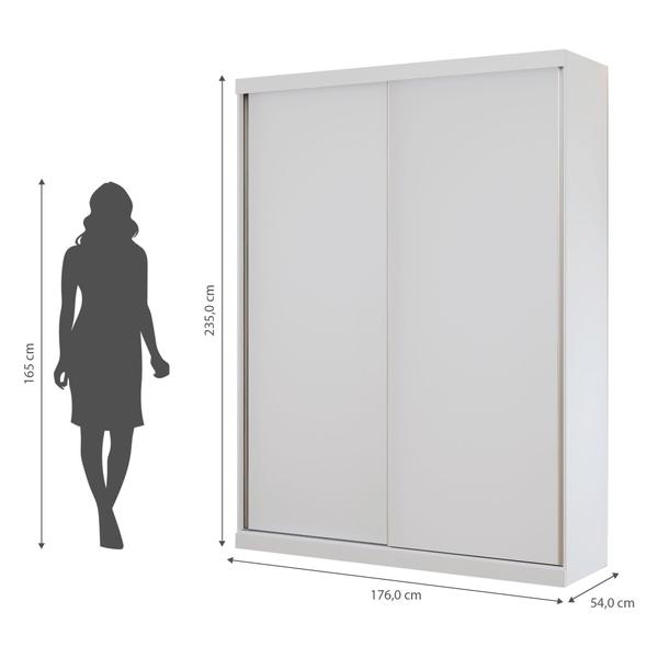 Imagem de Guarda Roupas Modulado Solteiro 176cm 2 Portas de Correr 100% MDF Royal