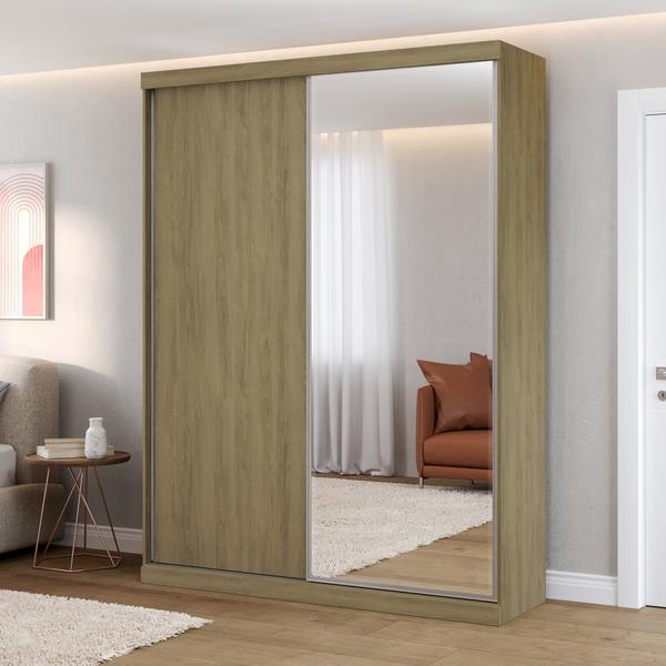 Imagem de Guarda Roupas Modulado Solteiro com Espelho 176cm 2 Portas de Correr 100% MDF Royal