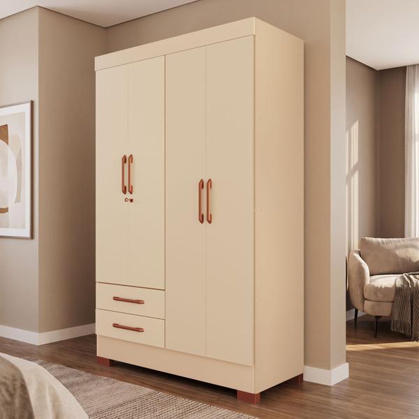 Guarda Roupas Portofino 100 MDF 4 Portas 2 Gavetas - MH Móveis