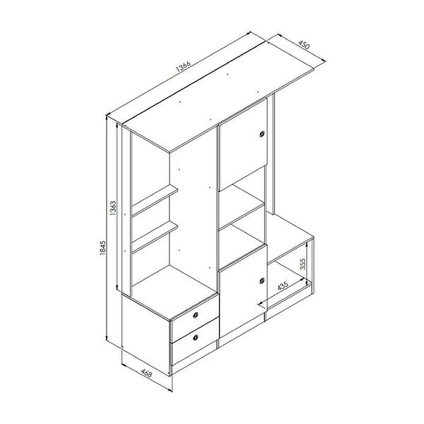 Imagem de Guarda-Roupas Solteiro 2 Portas 2 Gavetas Multimóveis CR35098