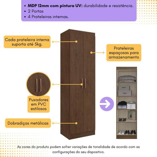 Imagem de Guarda-Roupas Solteiro 2 Portas Multimóveis CR35217