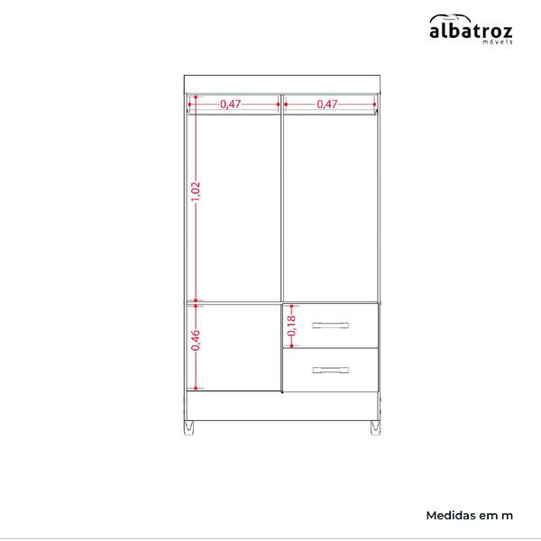 Imagem de Guarda Roupas Solteiro com Espelho 4 Portas 2 Gavetas Mobi Branco Flex Albatroz