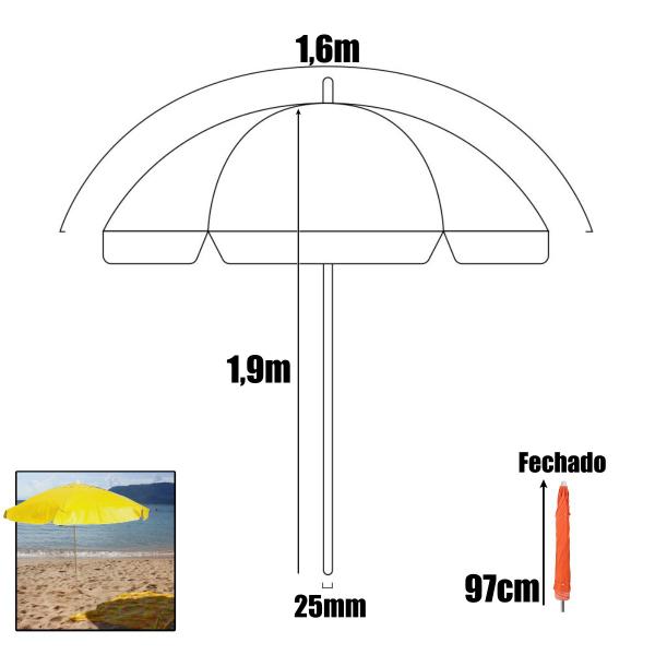 Imagem de Guarda-Sol Alta Qualidade Bagum Piscina Pesca Decoração 1,6m