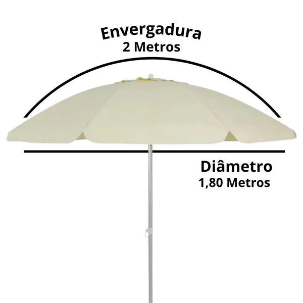 Imagem de Guarda Sol Bagum Praia Piscina Articulado Bege 2 Metros  Bel 