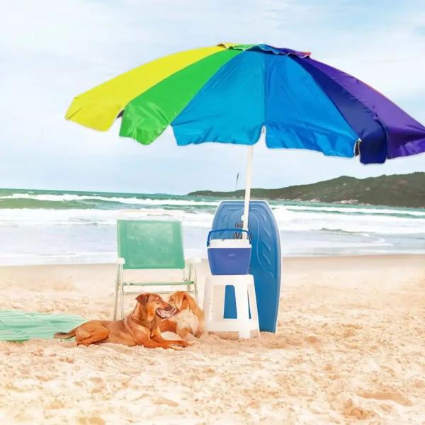 Guarda Sol Enorme Poteção UV Cores em Gomos 2,2m Piscina Pra - Bel Imagem de Guarda Sol Enorme Poteção UV Cores em Gomos 2,2m Piscina Pra