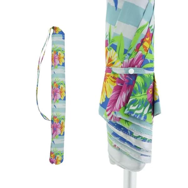 Imagem de Guarda-sol Floral 2,40 M Articulado com Bolsa Praia Piscina  Bel 