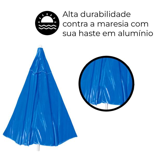 Imagem de Guarda Sol Grande Para Praia E Piscina Estampa Azul 2 Metros Revestido Proteção Solar  - Marca Mor