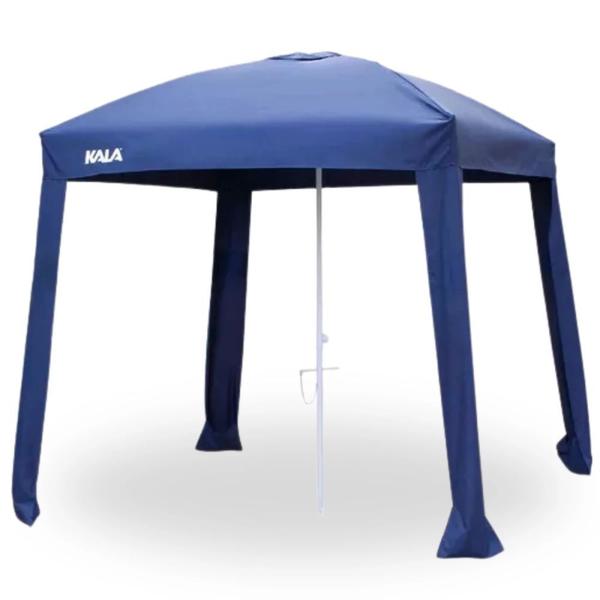 Imagem de Guarda Sol Modelo Cabana Gazebo 2,2 X 2,2 M + Base Plastica 18 L / 22 Kg para Praia / Camping  Kit 