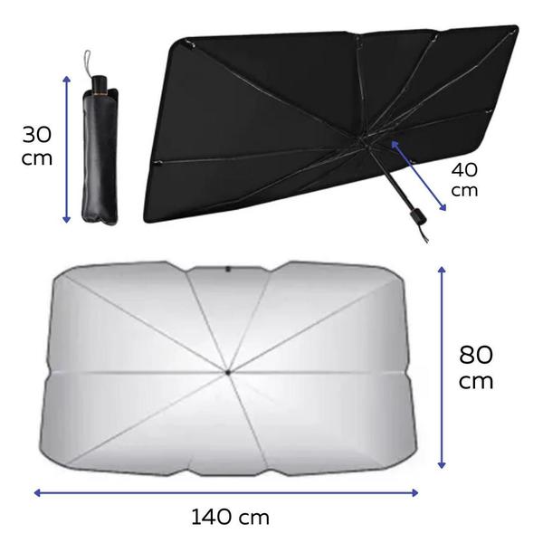 Imagem de Guarda Sol Parabrisa Carro Proteção Solar Uv Guarda Chuva