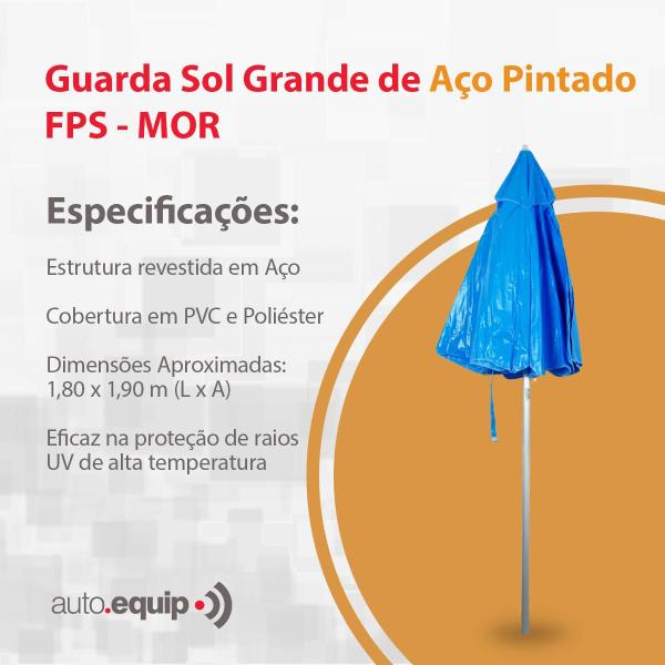 Imagem de Guarda-Sol Praia Camping FPS 100 Em Alumínio 1,80m PVC 70% Com Poliéster 30% (Bagum) Grande - Mor