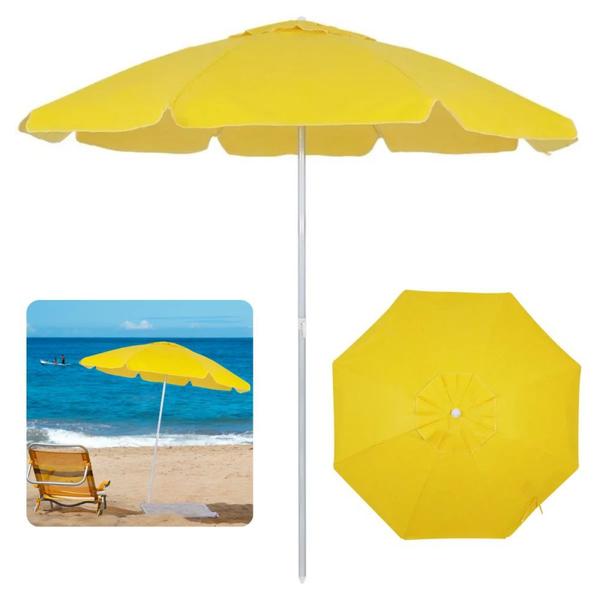 Imagem de Guarda Sol Praia Piscina Amarelo 2 Metros Bagum Haste em Aluminio  Bel 