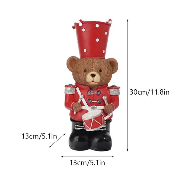 Imagem de Guarda Urso Resina Led Northeuins Decor Natal Coleção 30cm