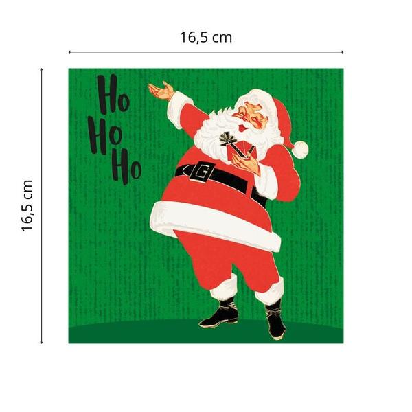 Imagem de Guardanapo de Papel Decorado Natal Luxo Papai Noel 16cm Pacote 20 Unidades Xmas