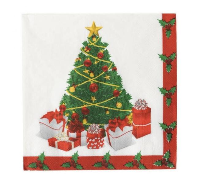 Imagem de Guardanapo de Papel Estampado Folha Dupla Árvore de Natal 32x32 cm Silver Festas - Inspire sua Festa Loja