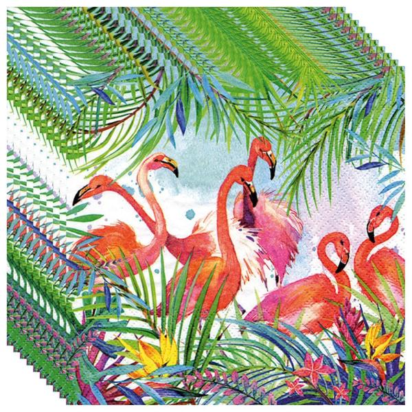 Imagem de Guardanapo Decorado Flamingos  Keramik 33x33cm