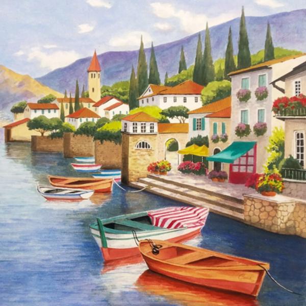 Imagem de Guardanapo Decorado Lago de Como Keramik 33x33cm