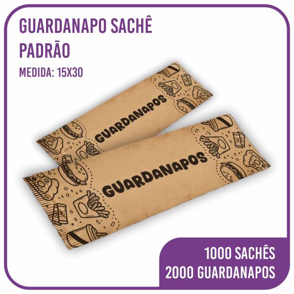 Imagem de Guardanapo Sachê Padrão - 15x30 C/ 2 Folhas - 1000 Unidades