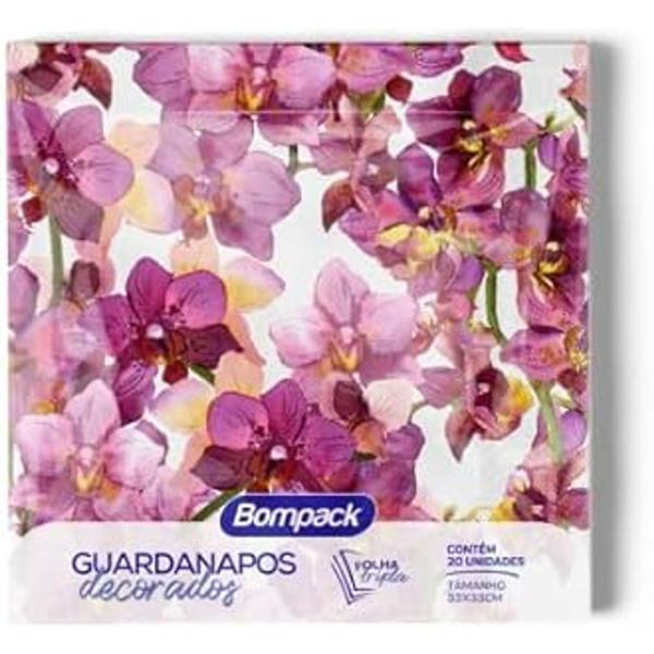 Imagem de Guardanapos decorados bompack folha tripla, 33x33 cm, pacote com 20 unidades