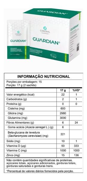 Imagem de Guardian Em Pó 8,5g 30 Sachês - Central Nutrition - Sabor Limão