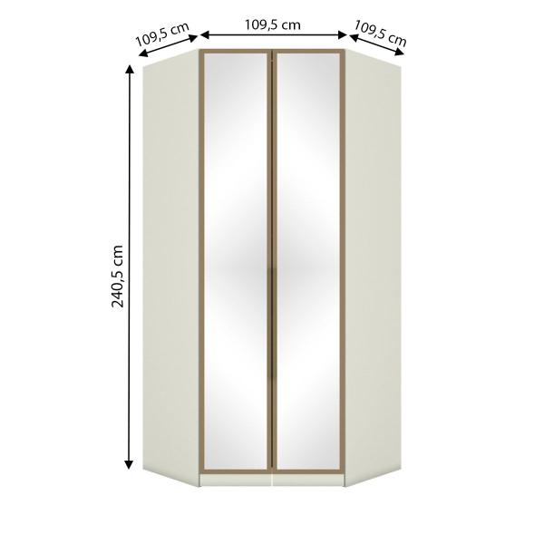 Imagem de Guarrda-Roupa Solteiro Modulado Seletto 2 Portas com Espelho Areia/Jequitibá - Henn