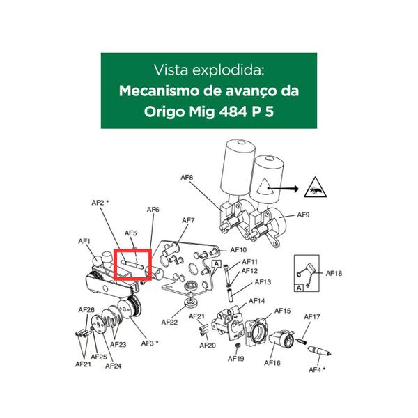 Imagem de Guia central 1.2 - 2.0 origo feed 484p5 - esab - 0700153