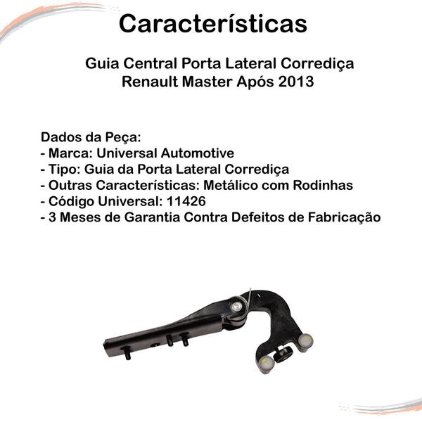 Imagem de Guia Central Porta Lateral Corrediça Renault Master Após 13