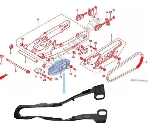 Imagem de Guia Corrente Transmissão Saboneteira Xr 250 Tornado Xre 300