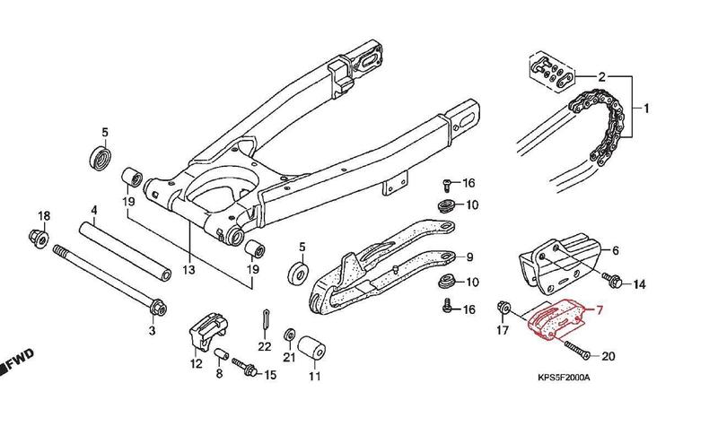 Imagem de Guia Corrente Transmissão Traseira Honda Crf 230 Até 2020