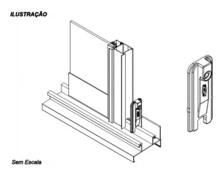 Imagem de Guia Deslizante Janela Linha Suprema S/Placa Reta NYL-332 Branco Kit 10pcs