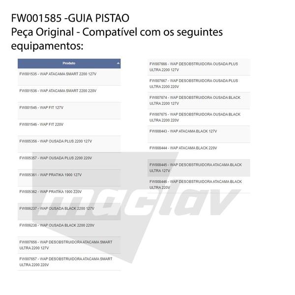 Imagem de Guia Do Pistão Para Lavadora Wap Atacama Smart - Fw001585