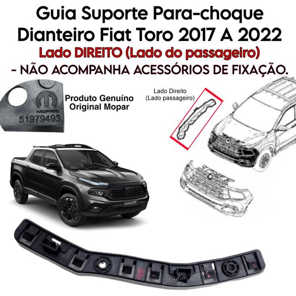 Imagem de Guia Suporte Parachoque Dianteiro Fiat Toro 2016 2017 2018 2019 2020 2021 2022 Lado Direito