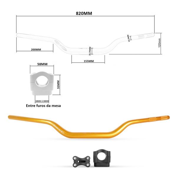 Imagem de Guidão Oxxy Alto Super Fat Bar 31mm Com Adaptador