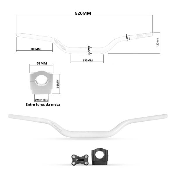 Imagem de Guidão Oxxy Alto Super Fat Bar 31mm Com Adaptador