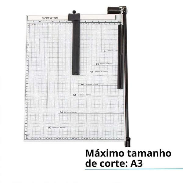 Imagem de Guilhotina De Papel Manual Importway A3 10 Folhas Iwgpa310