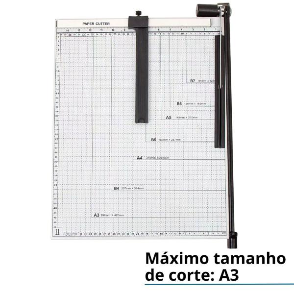 Imagem de Guilhotina Papel Facão A3 A4 Manual 10 Folhas com Trava e Guia Importway Iwgpa-310