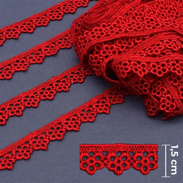 Guipir Florzinha 1,50 cm Vermelho - Ref. 432784 13,7 Metros - Círculo Imagem de Guipir Florzinha 1,50 cm Vermelho - Ref. 432784 13,7 Metros - Círculo