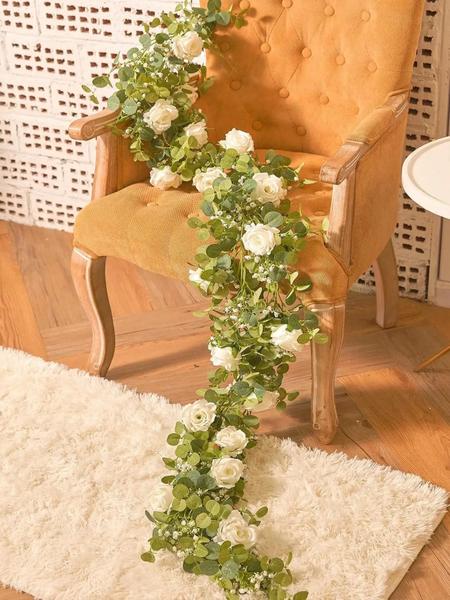 Imagem de Guirlanda Artificial de Eucalipto Rosa e Gypsophila (5,9 Pés) - Decoração para Casamento e Festa