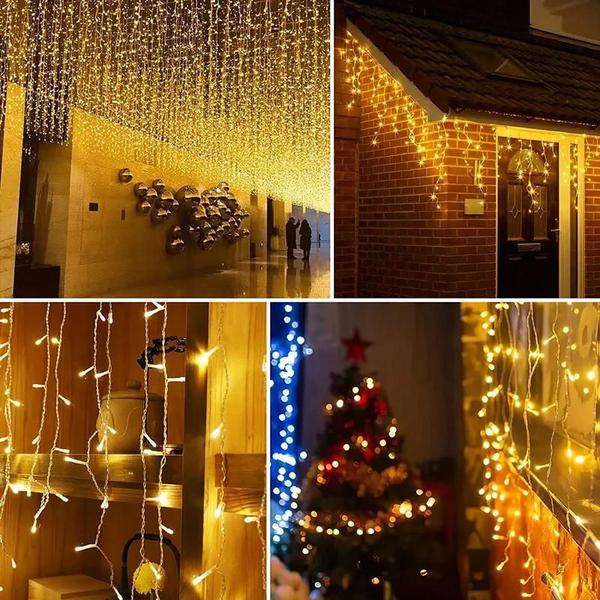 Imagem de Guirlanda De Natal Cortina Led 4m 96leds 220v Luzes Da Corda De Sincelo Ao Ar Livre Decorativo Luz