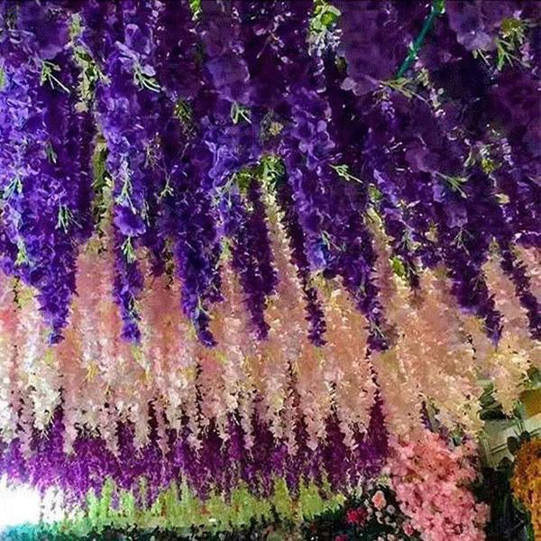 Imagem de Guirlanda suspensa artificial Wisteria Vine Ratta - 12 unidades roxa